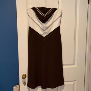 Brown/cream strapless Liz Claiborne dress size 10